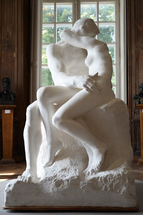 the kiss, sculpture, rodin