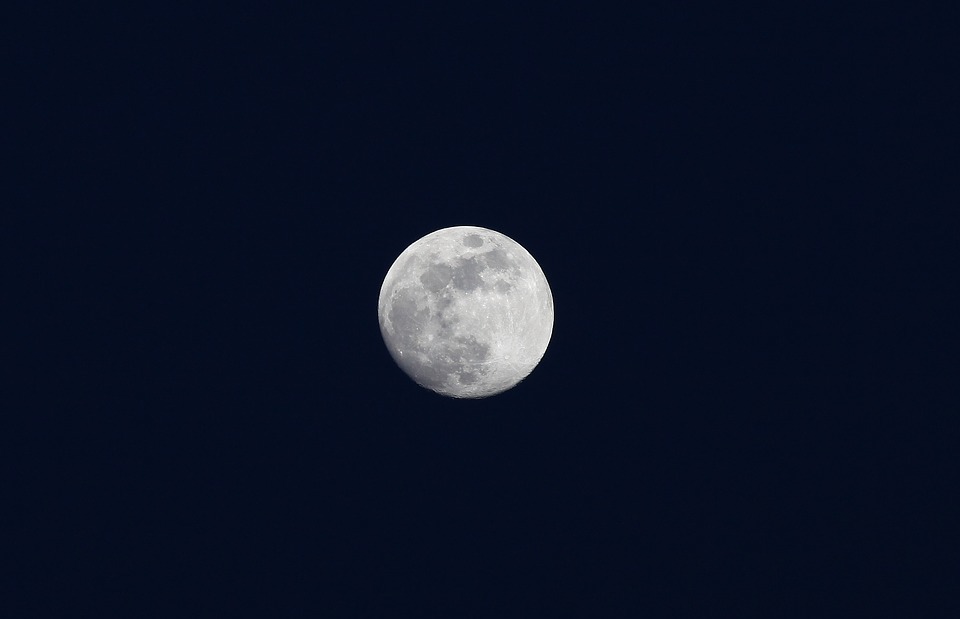 moon, full moon, clear sky