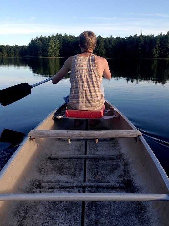 canoe, paddle, alone