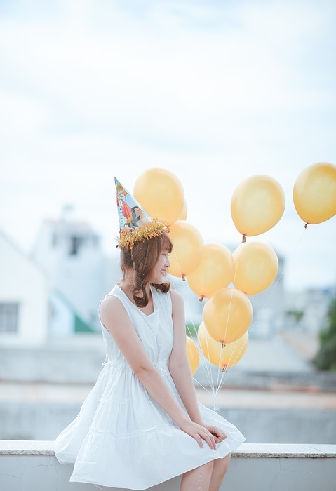 birthday, ballons, happy