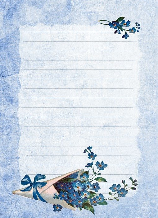 valentine's day, forget-me-not, postcard
