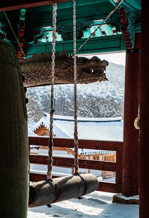temple, korea, winter