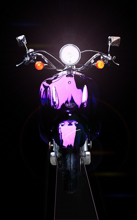 motorcycle, roller, purple