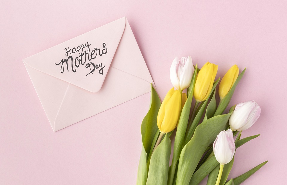 tulips, envelope, mother\'s day