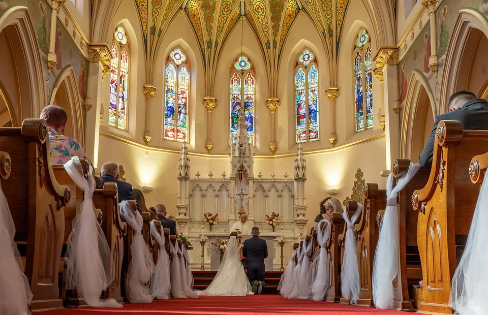church, catholic, wedding