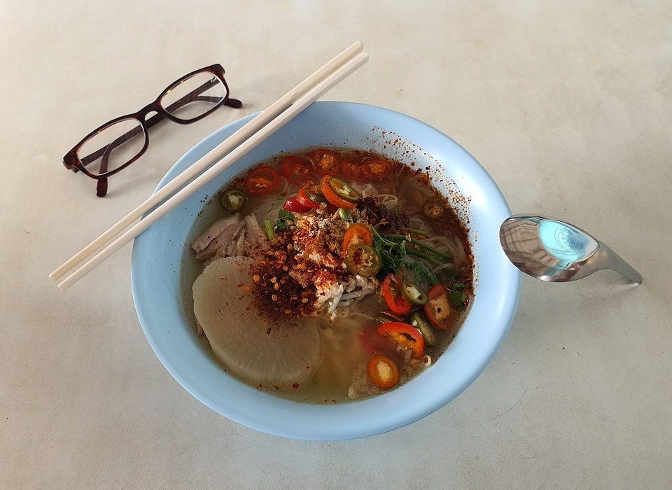 noodle soup, street food, thai food