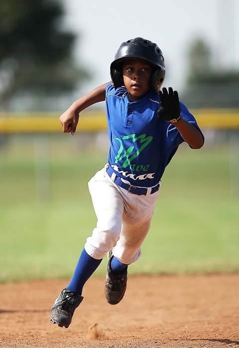 baseball, player, running