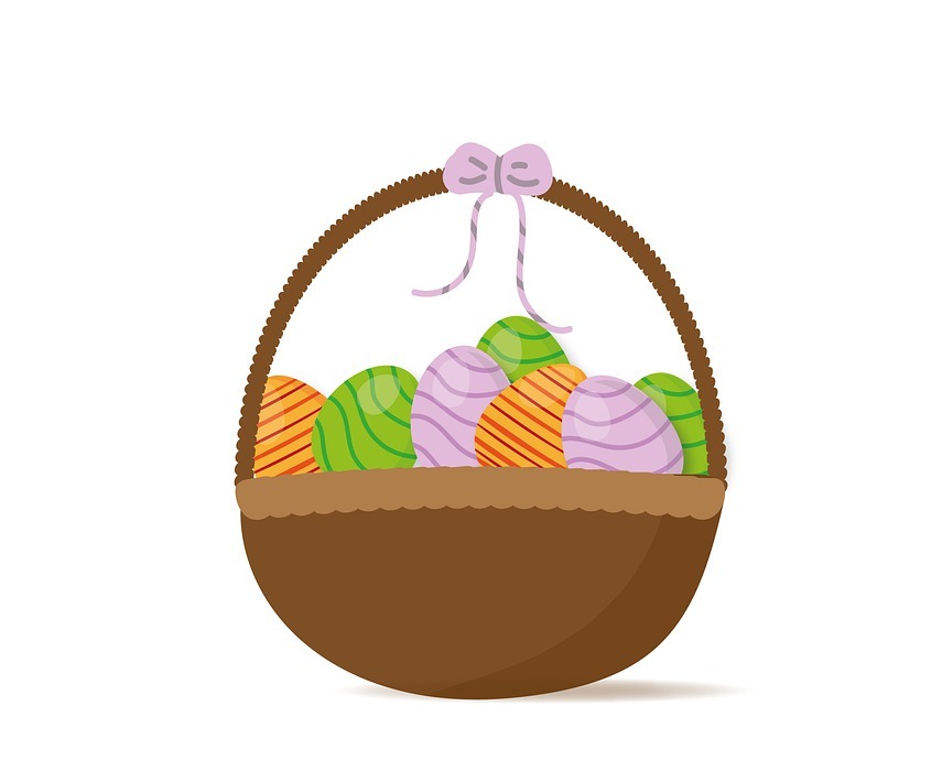 easter eggs, holiday, basket