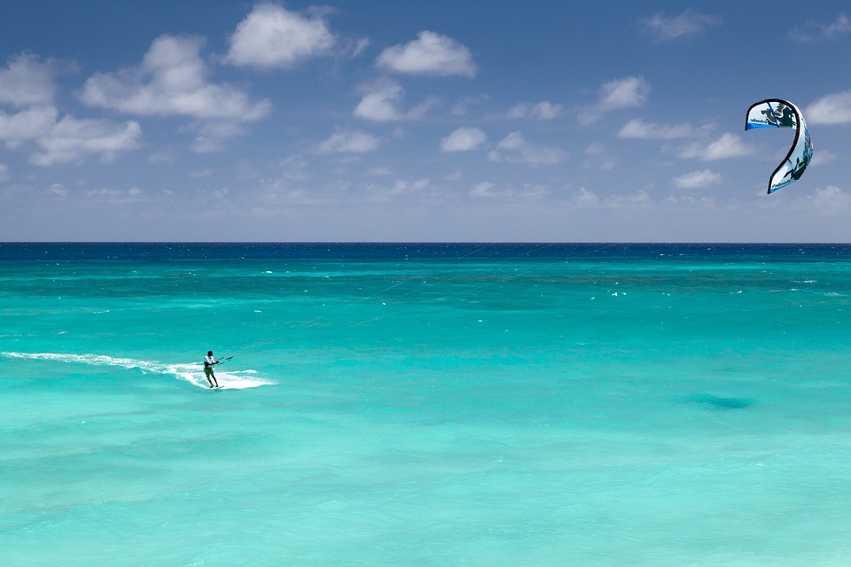 blue, board, kite surfing