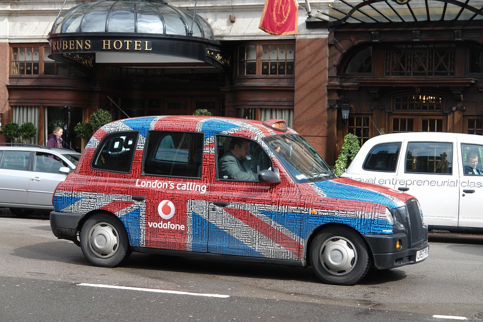 taxi, car, london