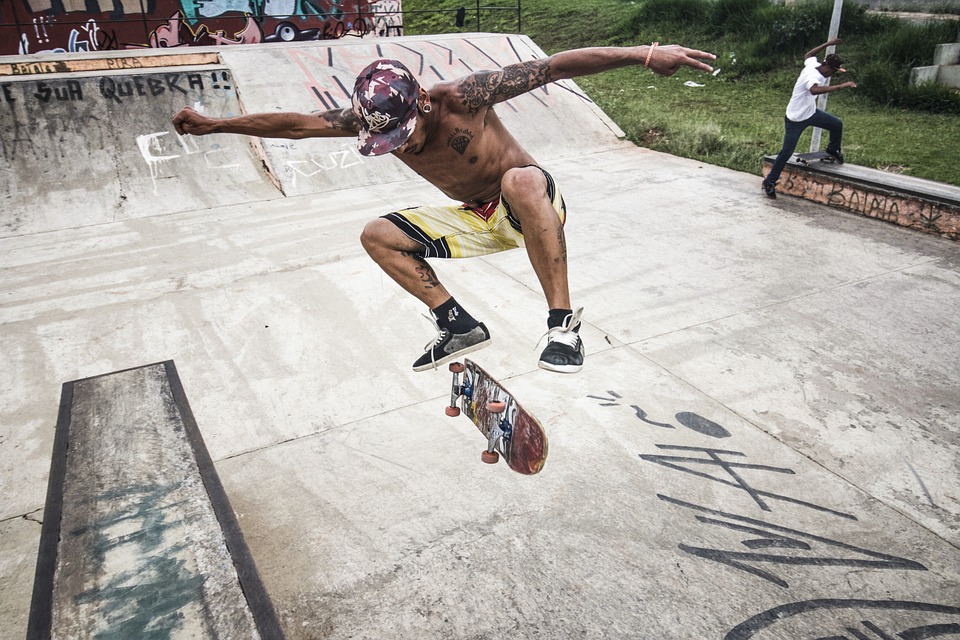 sport, skateboard, fly