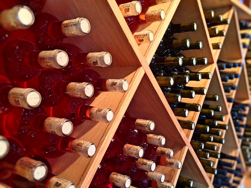 wine, vineyard, bottles