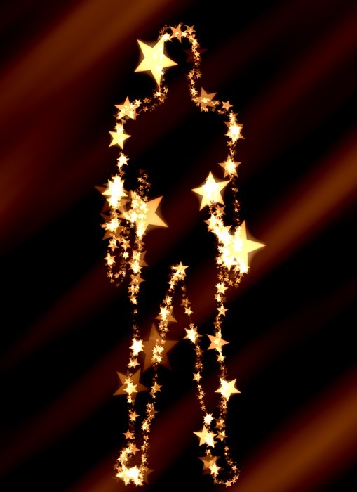 man, silhouette, star