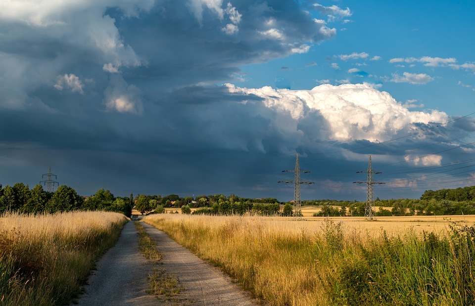 thunderstorm, countryroad, countryside