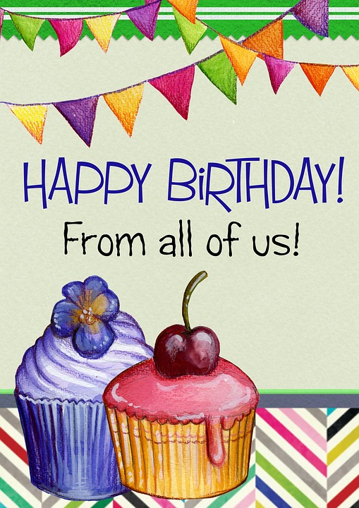 happy birthday, greeting card, cake