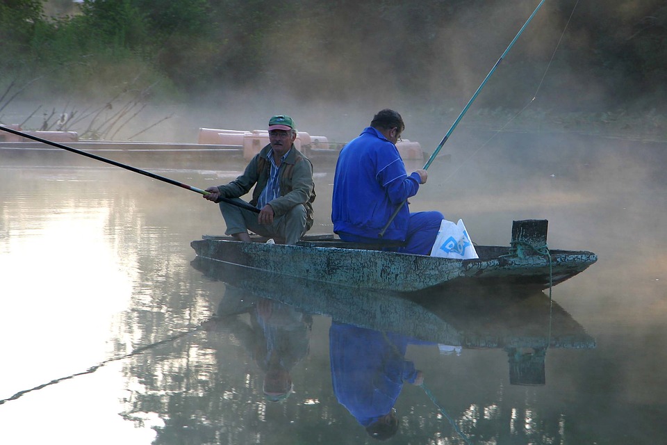 fisherman, boat, river fishing
