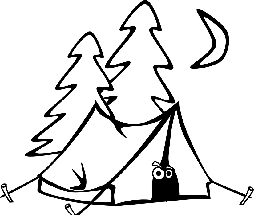 camping, tent, eyes