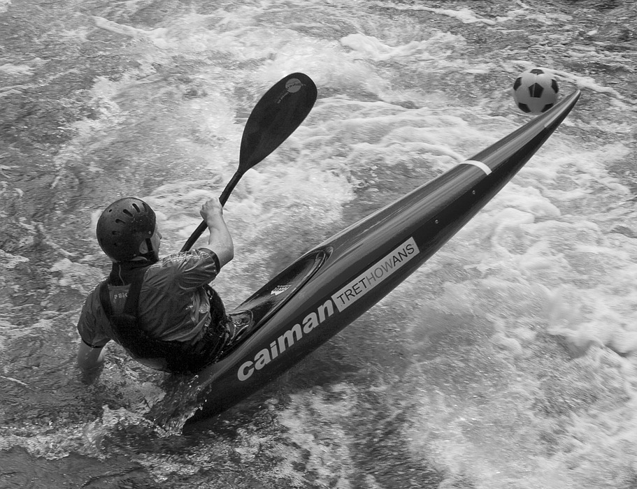 canoe, black and white, kayak