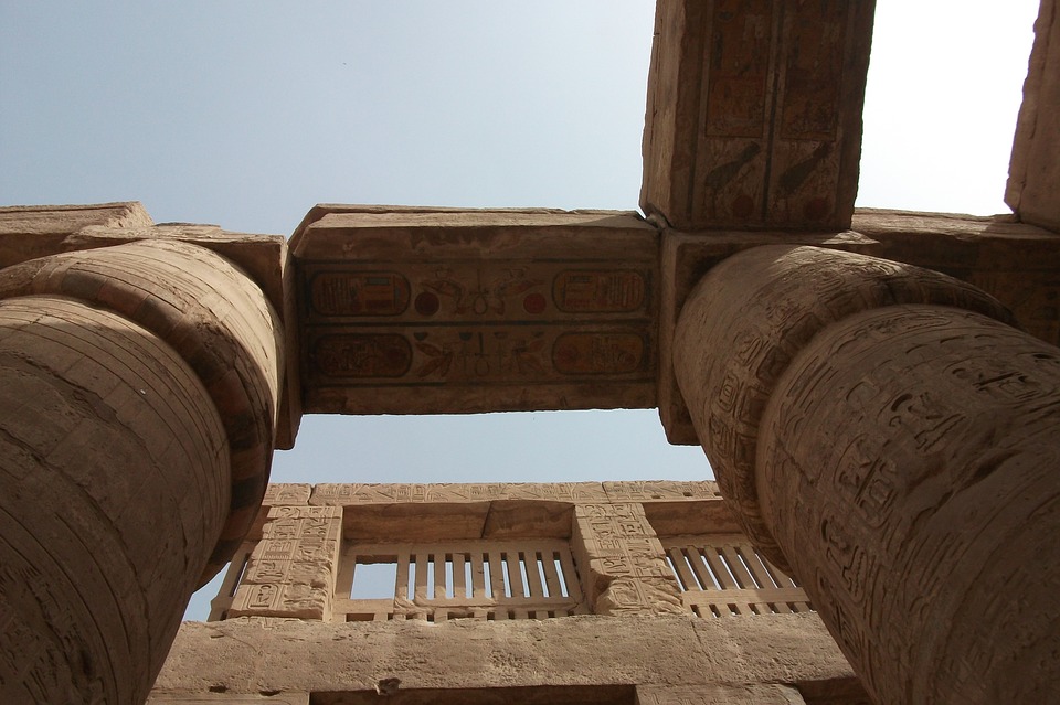columnar temple, inscription, egypt