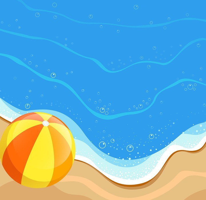 beach, ball, sea