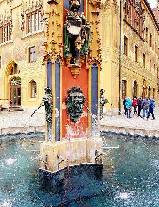 fountain, gothic, lion head