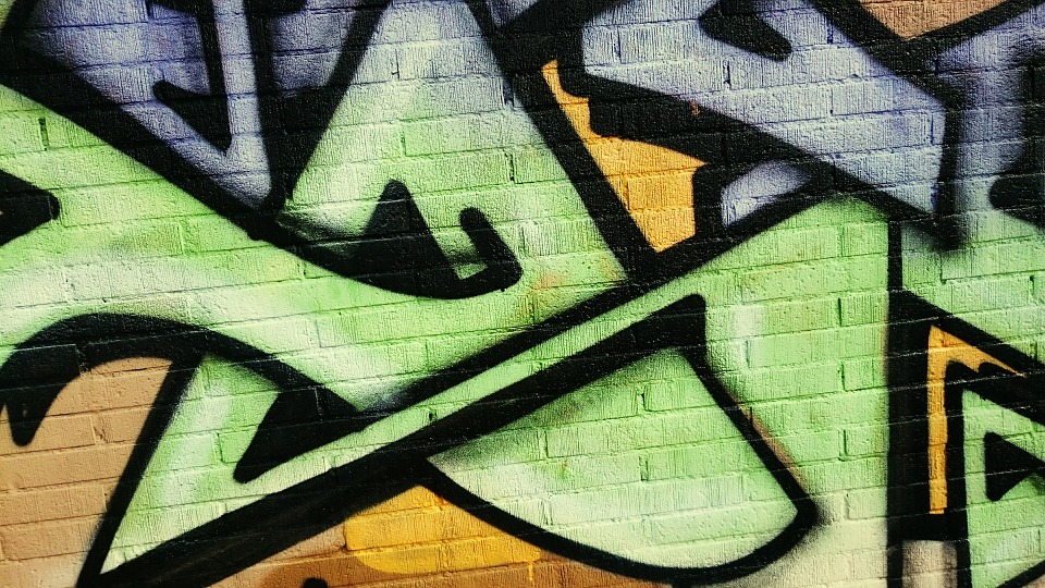 graffiti, wall, spray