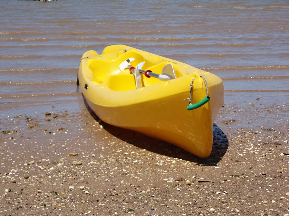 kayak, pond, water