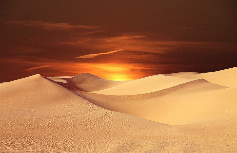 desert, sun, landscape