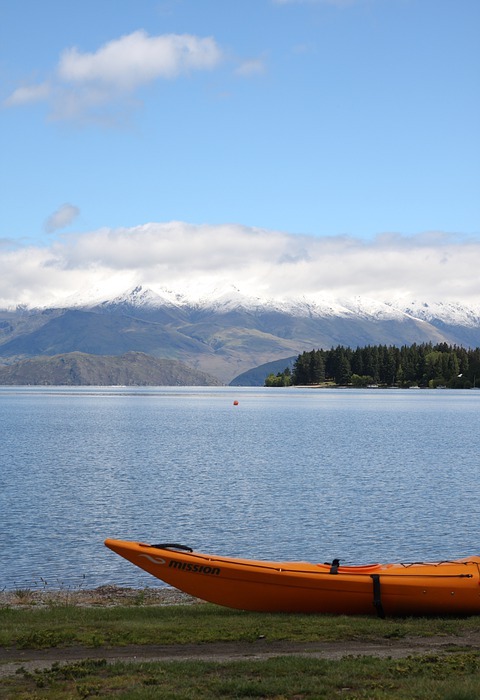 lake, kayak, new zealand