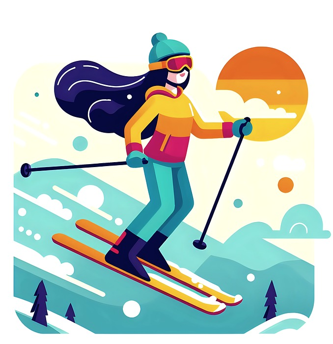 ai generated, skiing, woman