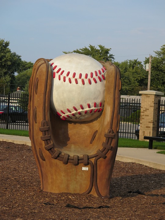 baseball, mitt, park