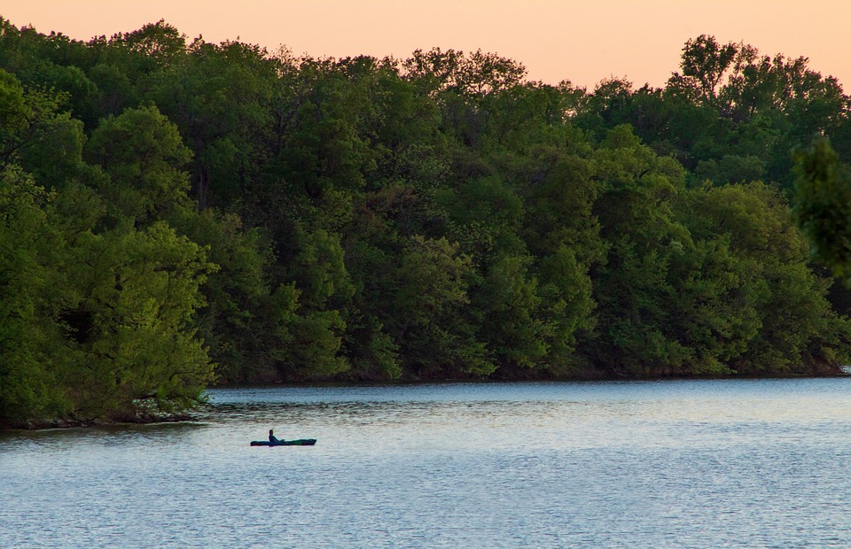 kayak, lake, nature