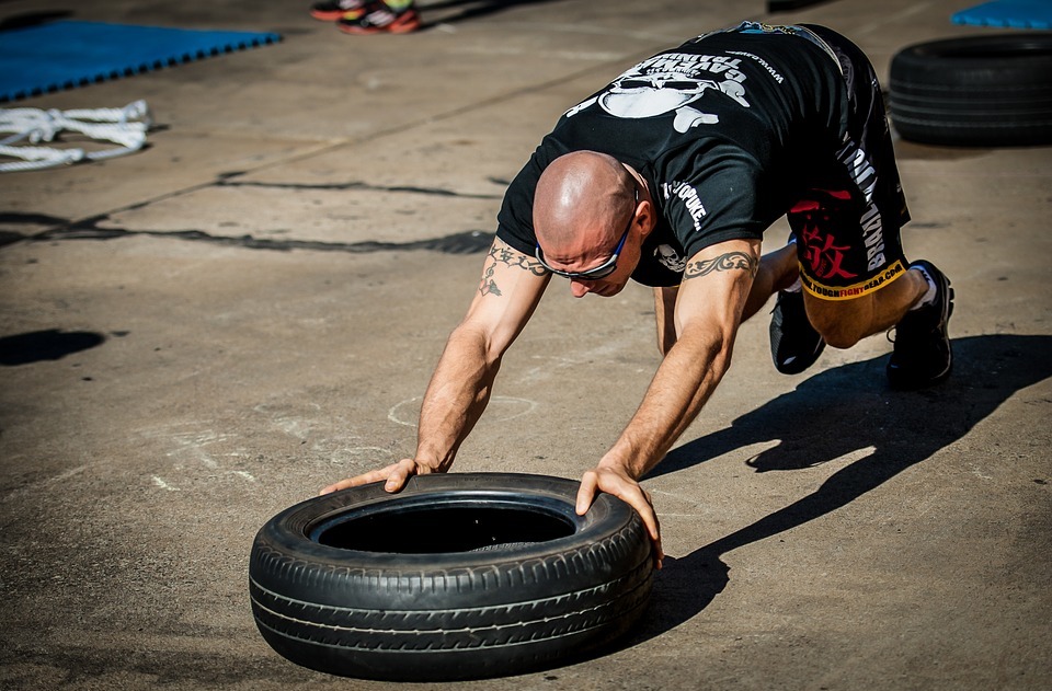 tyre push, tyre workout, training