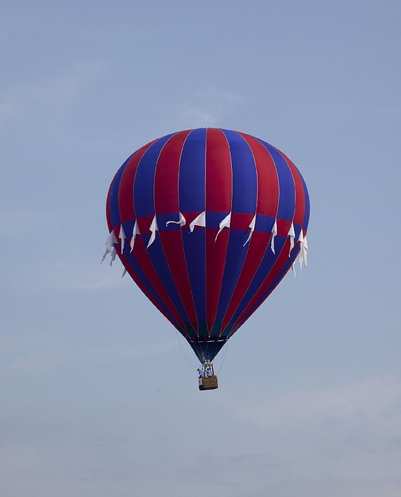 hot air balloon, floating, colorful