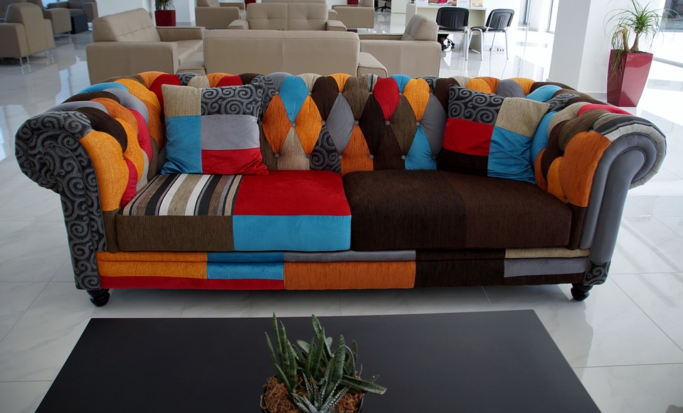 sofa, colored, upholstery