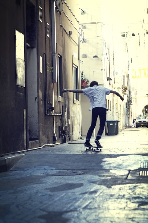 skateboard, city, sydney
