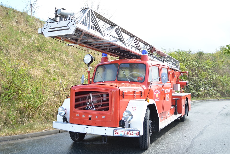 magirus, fire truck, turntable ladder
