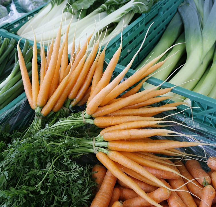 carrot, vegetables, market