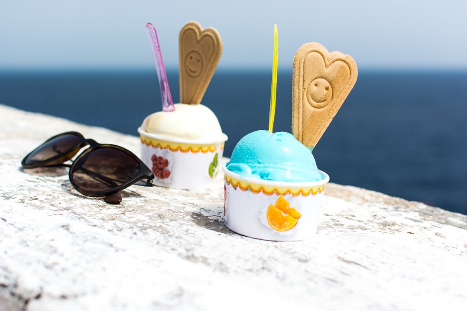 smurf ice cream, dessert, colorful