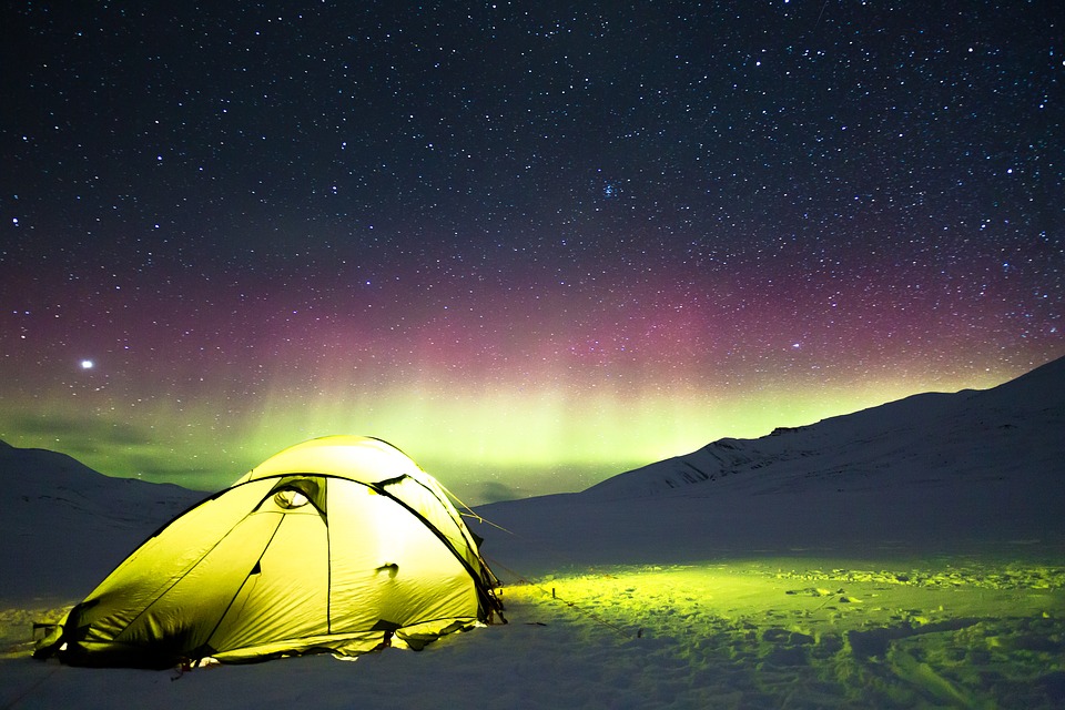 auroras, camp, tent