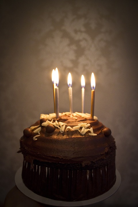 cake, candles, birthday