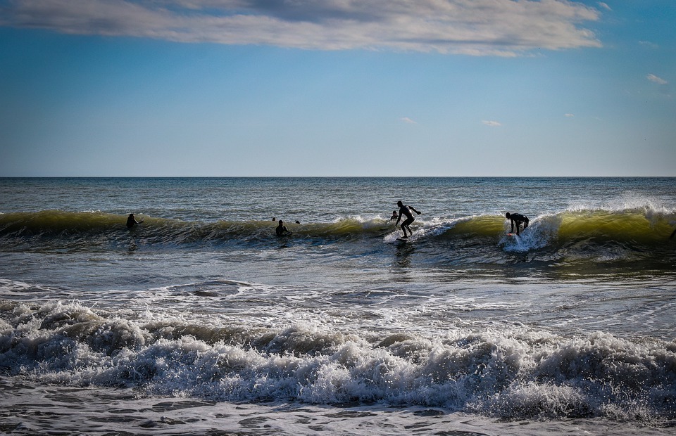 surfing, sea, wave