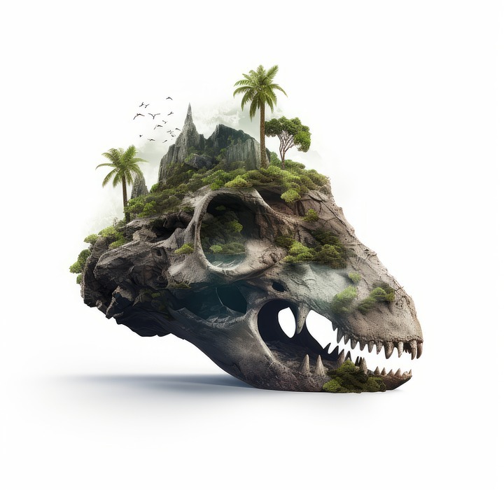 skull, island, land