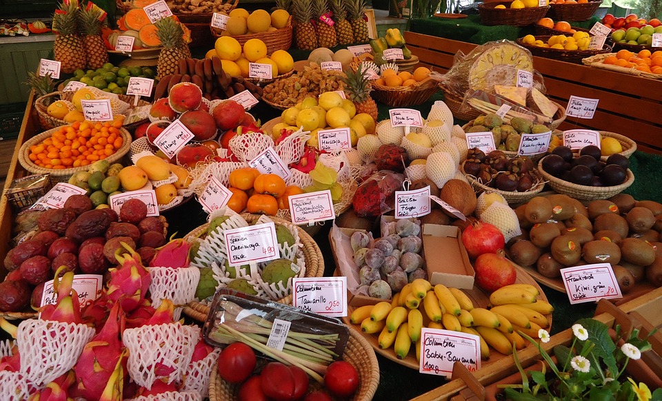 fruit, market, vegetable