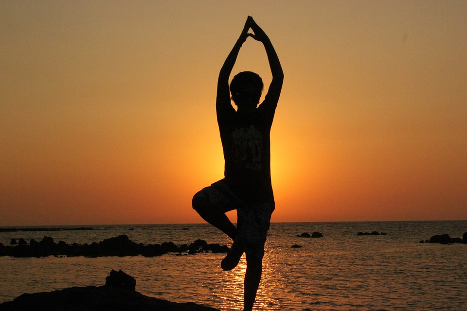 yoga, person, balancing