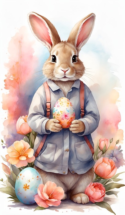 ai generated, easter bunny, valentine's day