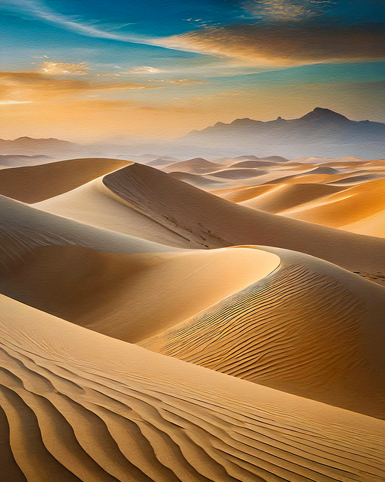 desert, dunes, sunrise