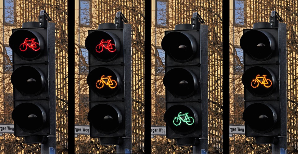 bicycle, traffic, signals
