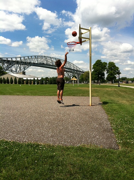 basketball, court, jump