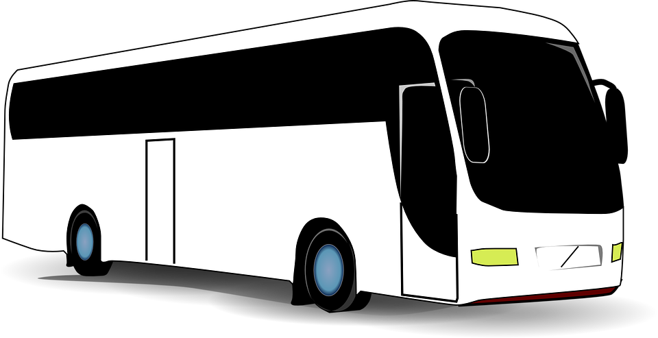 bus, travel, black windows